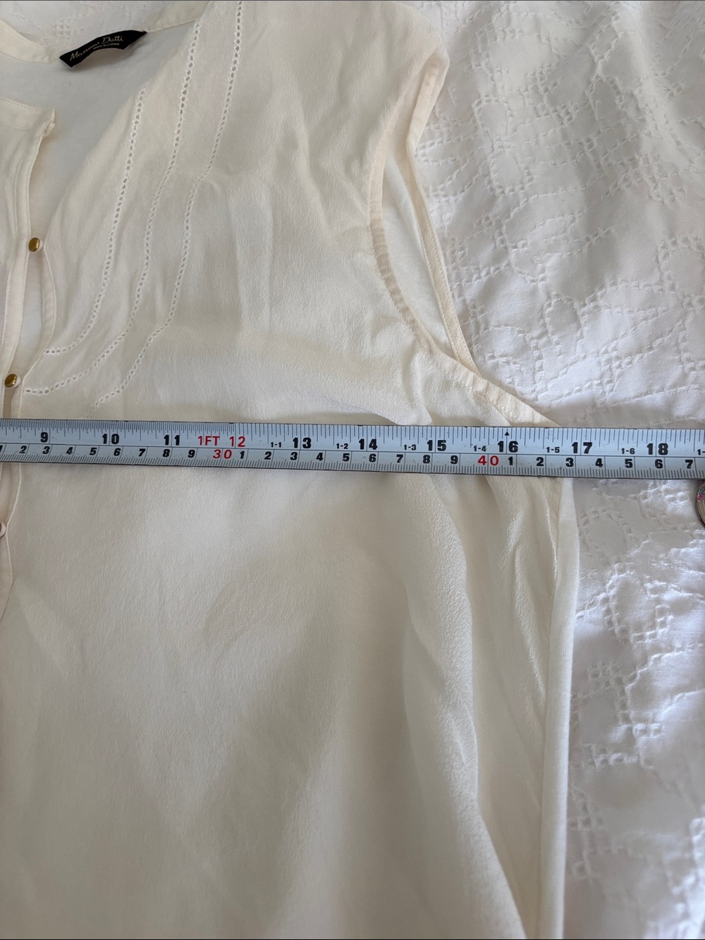 Massimo Dutti Silk Sleeveless Cream Blouse Size Medium - Picture 9 of 10